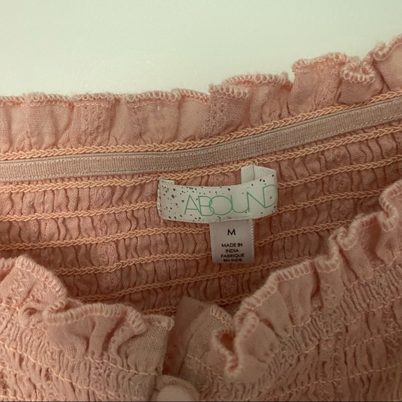 NWOT Abound Smocked Puff Sleeve Skimmer Blouse Pink Smoke - SIZE M - Picture 6 of 7